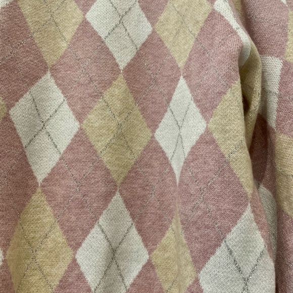 Buffalo David Bitton Pink and Cream Argyle Sweater - Picture 4 of 13